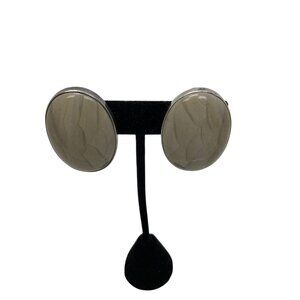 Amy Kahn Russell Sterling Silver Oval Clip On Earrings